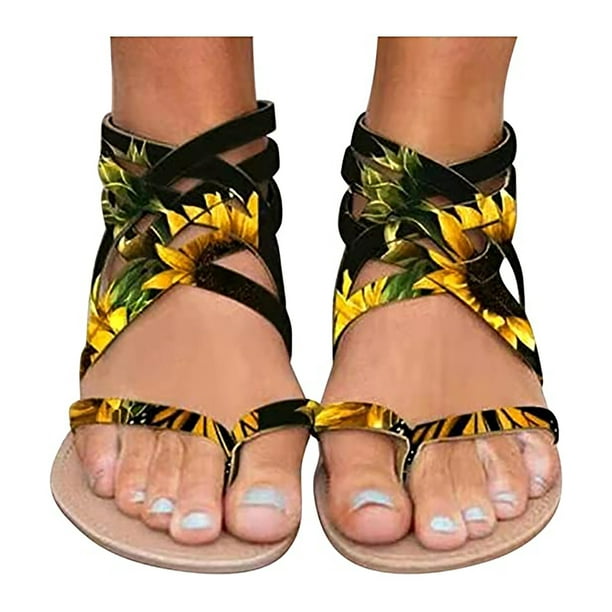 Women Summer Beach Shoes Flip Flops Slides Flat Sandals Roma Gladiator Plus Size 